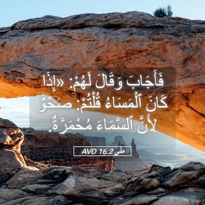 Picture 05 - مَتَّى 16:2 AVD - فَأَجَابَ وَقَالَ لَهُمْ: - Bible Verse Picture