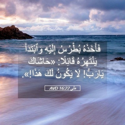 Picture 05 - مَتَّى 16:22 AVD - فَأَخَذَهُ بُطْرُسُ - Bible Verse Picture