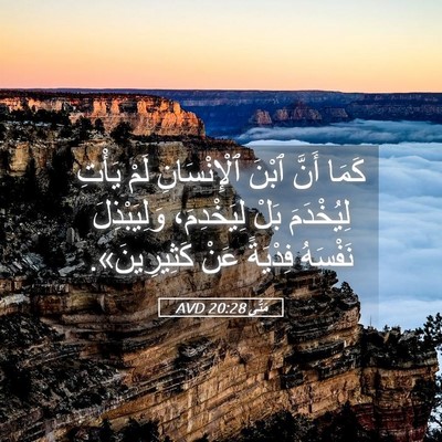 Picture 05 - مَتَّى 20:28 AVD - كَمَا أَنَّ ٱبْنَ - Bible Verse Picture