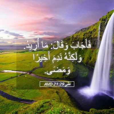 Picture 05 - مَتَّى 21:29 AVD - فَأَجَابَ وَقَالَ: مَا - Bible Verse Picture