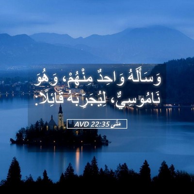 Picture 05 - مَتَّى 22:35 AVD - وَسَأَلَهُ وَاحِدٌ - Bible Verse Picture