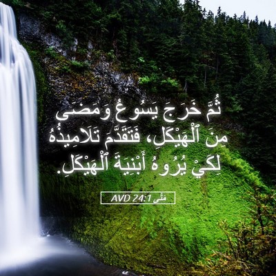 Picture 05 - مَتَّى 24:1 AVD - ثُمَّ خَرَجَ يَسُوعُ - Bible Verse Picture