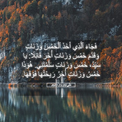 Picture 05 - مَتَّى 25:20 AVD - فَجَاءَ ٱلَّذِي أَخَذَ - Bible Verse Picture
