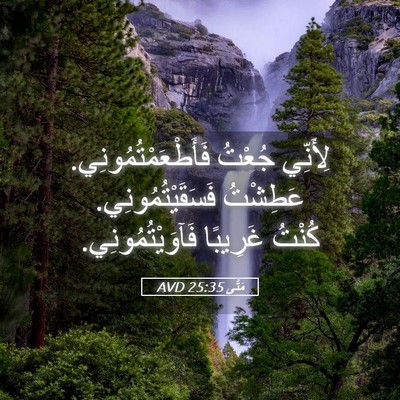 Picture 05 - مَتَّى 25:35 AVD - لِأَنِّي جُعْتُ - Bible Verse Picture