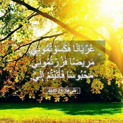 Picture 05 - مَتَّى 25:36 AVD - عُرْيَانًا - Bible Verse Picture