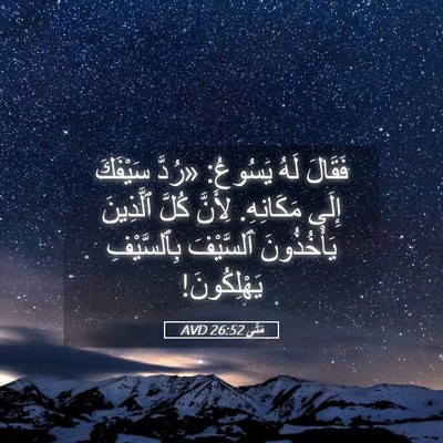 Picture 05 - مَتَّى 26:52 AVD - فَقَالَ لَهُ يَسُوعُ: - Bible Verse Picture