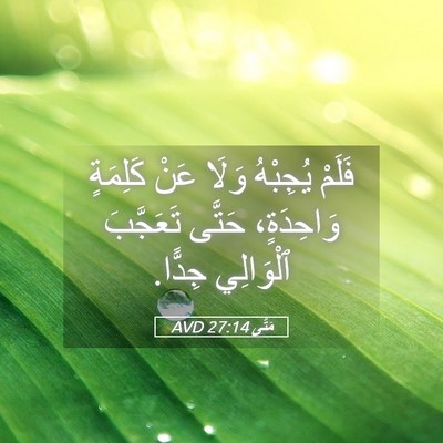 Picture 05 - مَتَّى 27:14 AVD - فَلَمْ يُجِبْهُ وَلَا عَنْ - Bible Verse Picture