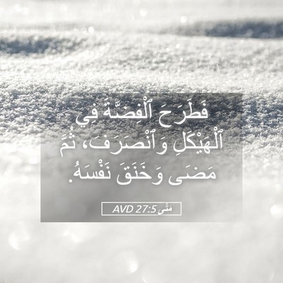 Picture 05 - مَتَّى 27:5 AVD - فَطَرَحَ ٱلْفِضَّةَ فِي - Bible Verse Picture