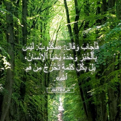 Picture 05 - مَتَّى 4:4 AVD - فَأَجَابَ وَقَالَ: - Bible Verse Picture