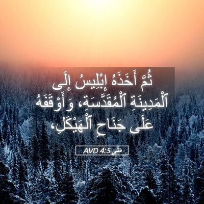 Picture 05 - مَتَّى 4:5 AVD - ثُمَّ أَخَذَهُ إِبْلِيسُ - Bible Verse Picture