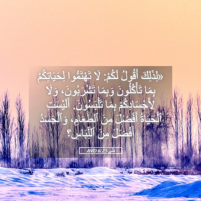 Picture 05 - مَتَّى 6:25 AVD - «لِذَلِكَ أَقُولُ لَكُمْ: - Bible Verse Picture