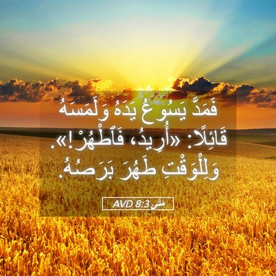 Picture 05 - مَتَّى 8:3 AVD - فَمَدَّ يَسُوعُ يَدَهُ - Bible Verse Picture