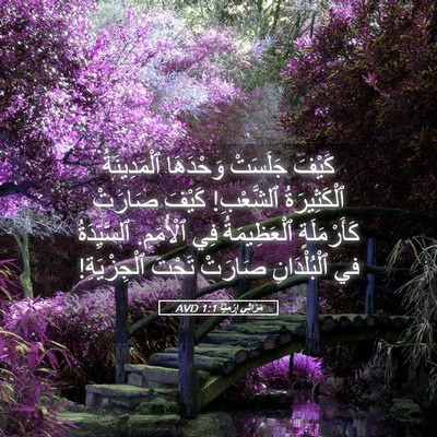 Picture 05 - مَرَاثِي إِرْمِيَا 1:1 AVD - كَيْفَ جَلَسَتْ وَحْدَهَا - Bible Verse Picture