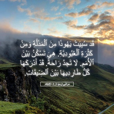 Picture 05 - مَرَاثِي إِرْمِيَا 1:3 AVD - قَد سُبِيَتْ يَهُوذَا مِنَ - Bible Verse Picture