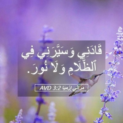 Picture 05 - مَرَاثِي إِرْمِيَا 3:2 AVD - قَادَنِي وَسَيَّرَنِي فِي - Bible Verse Picture