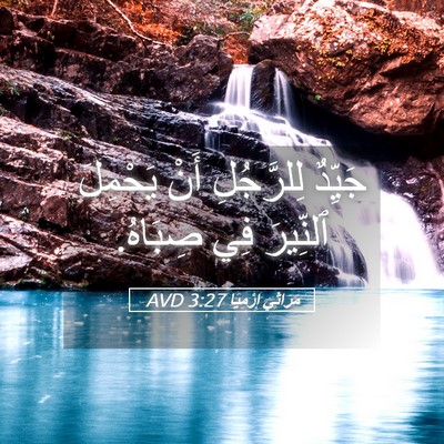 Picture 05 - مَرَاثِي إِرْمِيَا 3:27 AVD - جَيِّدٌ لِلرَّجُلِ أَنْ - Bible Verse Picture