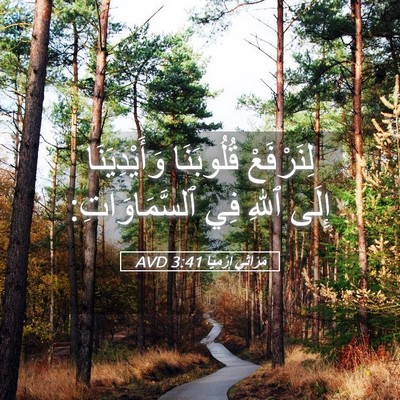 Picture 05 - مَرَاثِي إِرْمِيَا 3:41 AVD - لِنَرْفَعْ قُلُوبَنَا - Bible Verse Picture
