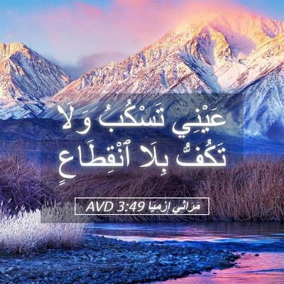Picture 05 - مَرَاثِي إِرْمِيَا 3:49 AVD - عَيْنِي تَسْكُبُ وَلَا - Bible Verse Picture