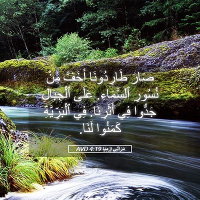 Picture 05 - مَرَاثِي إِرْمِيَا 4:19 AVD - صَارَ طَارِدُونَا أَخَفَّ - Bible Verse Picture
