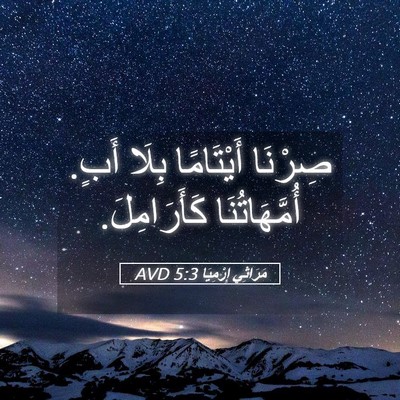 Picture 05 - مَرَاثِي إِرْمِيَا 5:3 AVD - صِرْنَا أَيْتَامًا بِلَا - Bible Verse Picture