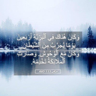 Picture 05 - مَرْقُس 1:13 AVD - وَكَانَ هُنَاكَ فِي - Bible Verse Picture