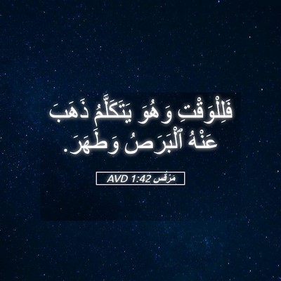 Picture 05 - مَرْقُس 1:42 AVD - فَلِلْوَقْتِ وَهُوَ - Bible Verse Picture