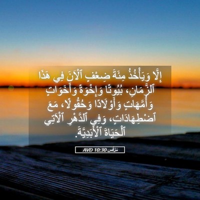 Picture 05 - مَرْقُس 10:30 AVD - إِلَّا وَيَأْخُذُ مِئَةَ - Bible Verse Picture