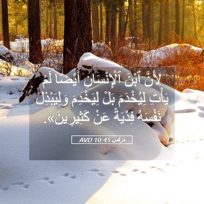 Picture 05 - مَرْقُس 10:45 AVD - لِأَنَّ ٱبْنَ - Bible Verse Picture