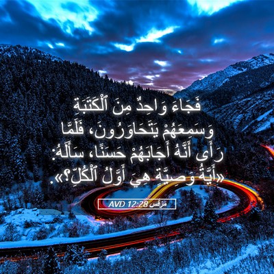 Picture 05 - مَرْقُس 12:28 AVD - فَجَاءَ وَاحِدٌ مِنَ - Bible Verse Picture