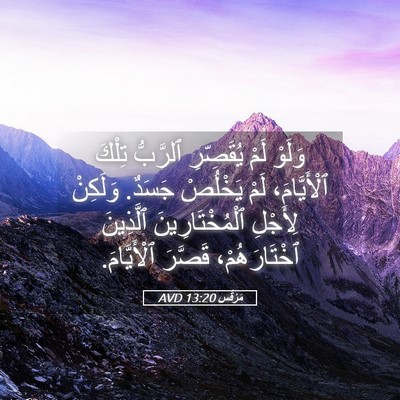 Picture 05 - مَرْقُس 13:20 AVD - وَلَوْ لَمْ يُقَصِّرِ - Bible Verse Picture