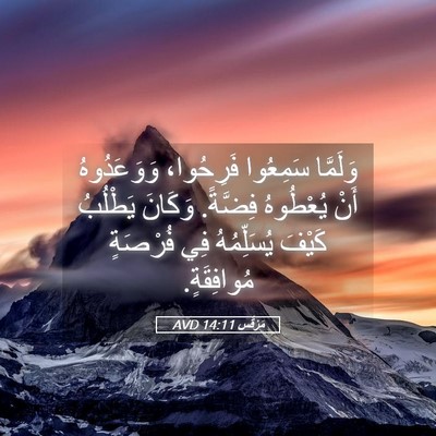 Picture 05 - مَرْقُس 14:11 AVD - وَلَمَّا سَمِعُوا - Bible Verse Picture