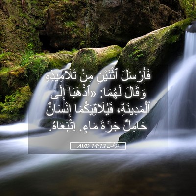 Picture 05 - مَرْقُس 14:13 AVD - فَأَرْسَلَ ٱثْنَيْنِ مِنْ - Bible Verse Picture