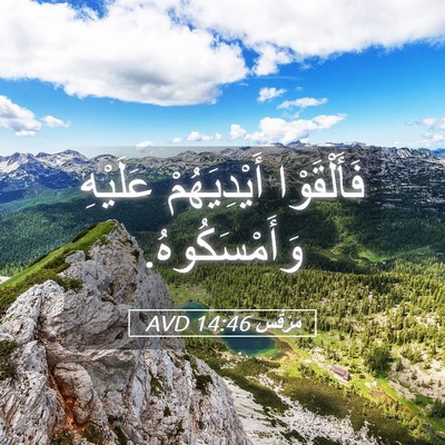 Picture 05 - مَرْقُس 14:46 AVD - فَأَلْقَوْا أَيْدِيَهُمْ - Bible Verse Picture