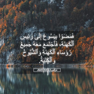 Picture 05 - مَرْقُس 14:53 AVD - فَمَضَوْا بِيَسُوعَ إِلَى - Bible Verse Picture