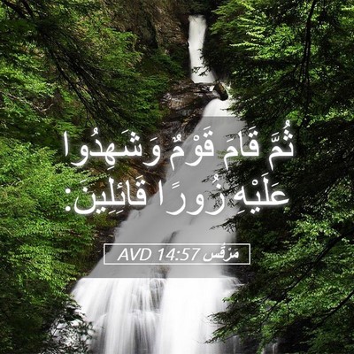 Picture 05 - مَرْقُس 14:57 AVD - ثُمَّ قَامَ قَوْمٌ - Bible Verse Picture