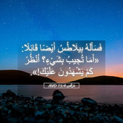 Picture 05 - مَرْقُس 15:4 AVD - فَسَأَلَهُ بِيلَاطُسُ - Bible Verse Picture