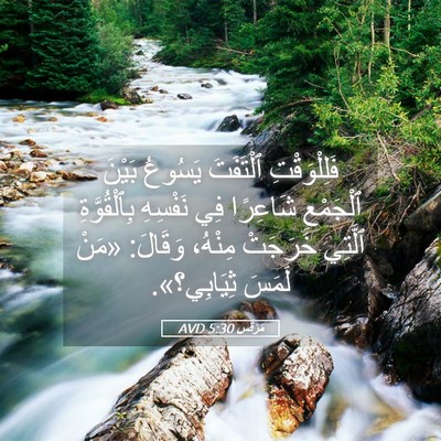 Picture 05 - مَرْقُس 5:30 AVD - فَلِلْوَقْتِ ٱلْتَفَتَ - Bible Verse Picture