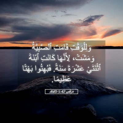 Picture 05 - مَرْقُس 5:42 AVD - وَلِلْوَقْتِ قَامَتِ - Bible Verse Picture