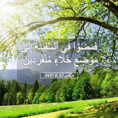 Picture 05 - مَرْقُس 6:32 AVD - فَمَضَوْا فِي - Bible Verse Picture