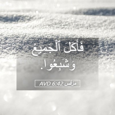 Picture 05 - مَرْقُس 6:42 AVD - فَأَكَلَ ٱلْجَمِيعُ - Bible Verse Picture