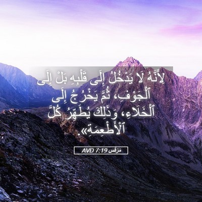 Picture 05 - مَرْقُس 7:19 AVD - لِأَنَّهُ لَا يَدْخُلُ - Bible Verse Picture