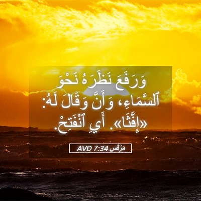 Picture 05 - مَرْقُس 7:34 AVD - وَرَفَعَ نَظَرَهُ نَحْوَ - Bible Verse Picture