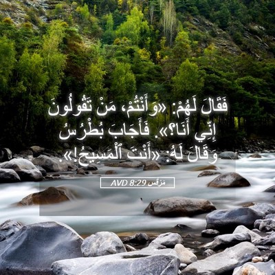 Picture 05 - مَرْقُس 8:29 AVD - فَقَالَ لَهُمْ: - Bible Verse Picture