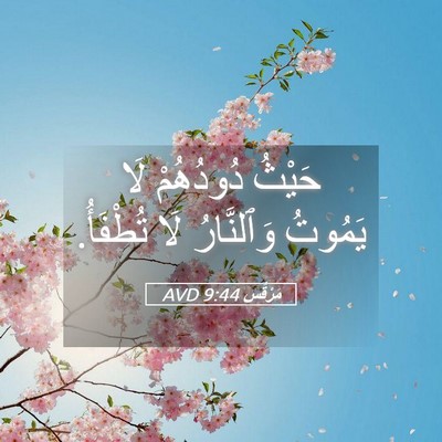 Picture 05 - مَرْقُس 9:44 AVD - حَيْثُ دُودُهُمْ لَا - Bible Verse Picture