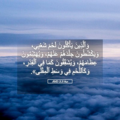 Picture 05 - مِيخَا 3:3 AVD - وَٱلَّذِينَ يَأْكُلُونَ - Bible Verse Picture