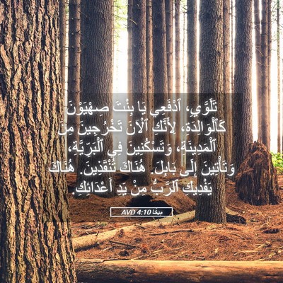 Picture 05 - مِيخَا 4:10 AVD - تَلَوَّيِ، ٱدْفَعِي يَا - Bible Verse Picture