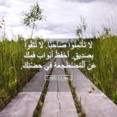 Picture 05 - مِيخَا 7:5 AVD - لَا تَأْتَمِنُوا صَاحِبًا. - Bible Verse Picture