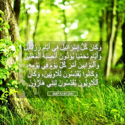 Picture 05 - نَحَمْيَا 12:47 AVD - وَكَانَ كُلُّ - Bible Verse Picture