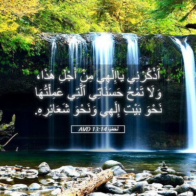 Picture 05 - نَحَمْيَا 13:14 AVD - ٱذْكُرْنِي ياإِلَهِي مِنْ - Bible Verse Picture