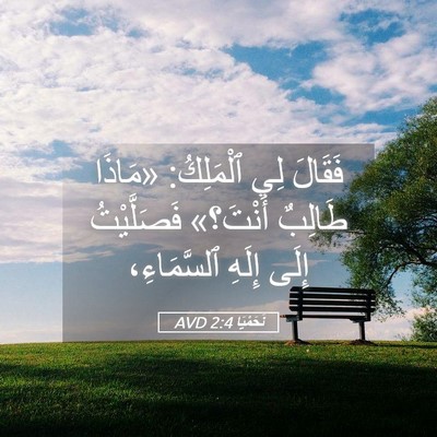 Picture 05 - نَحَمْيَا 2:4 AVD - فَقَالَ لِي ٱلْمَلِكُ: - Bible Verse Picture
